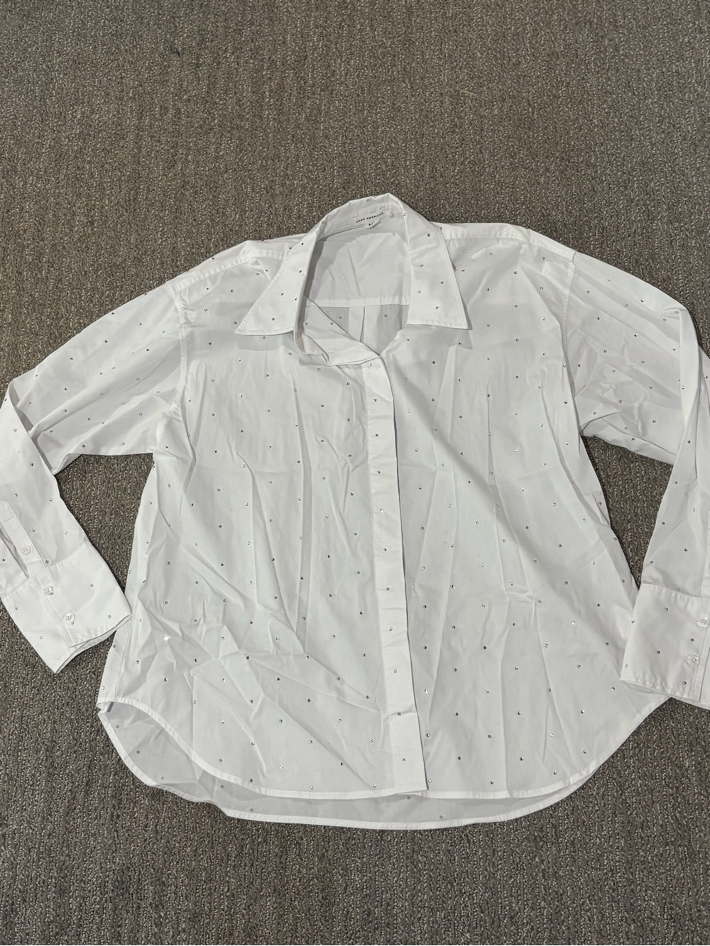 Good American White Button-Down Shirt with rhinestones!